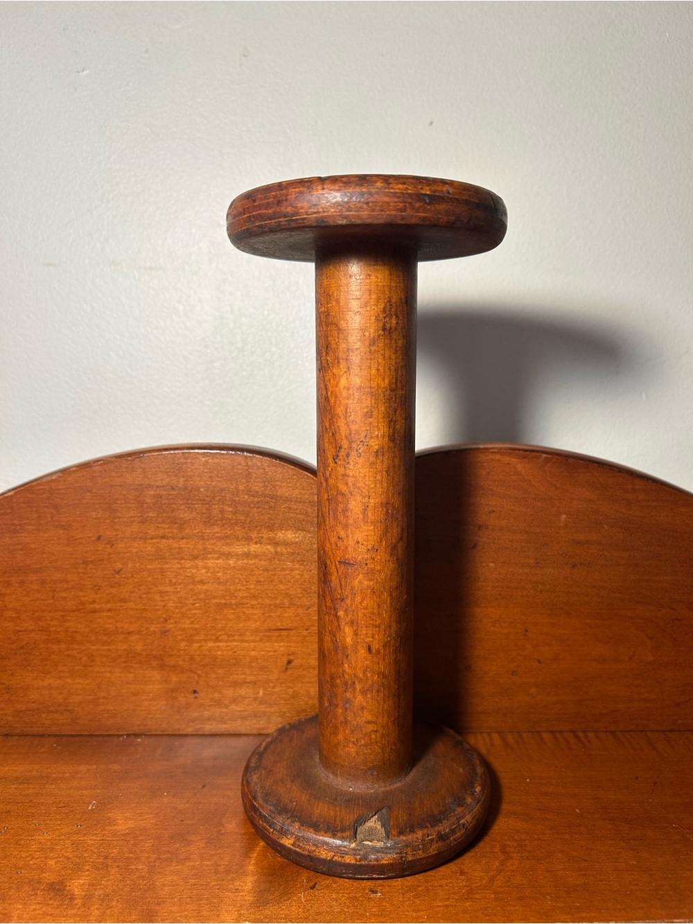 Vintage Wooden Towel or Ribbon Spool - Brown